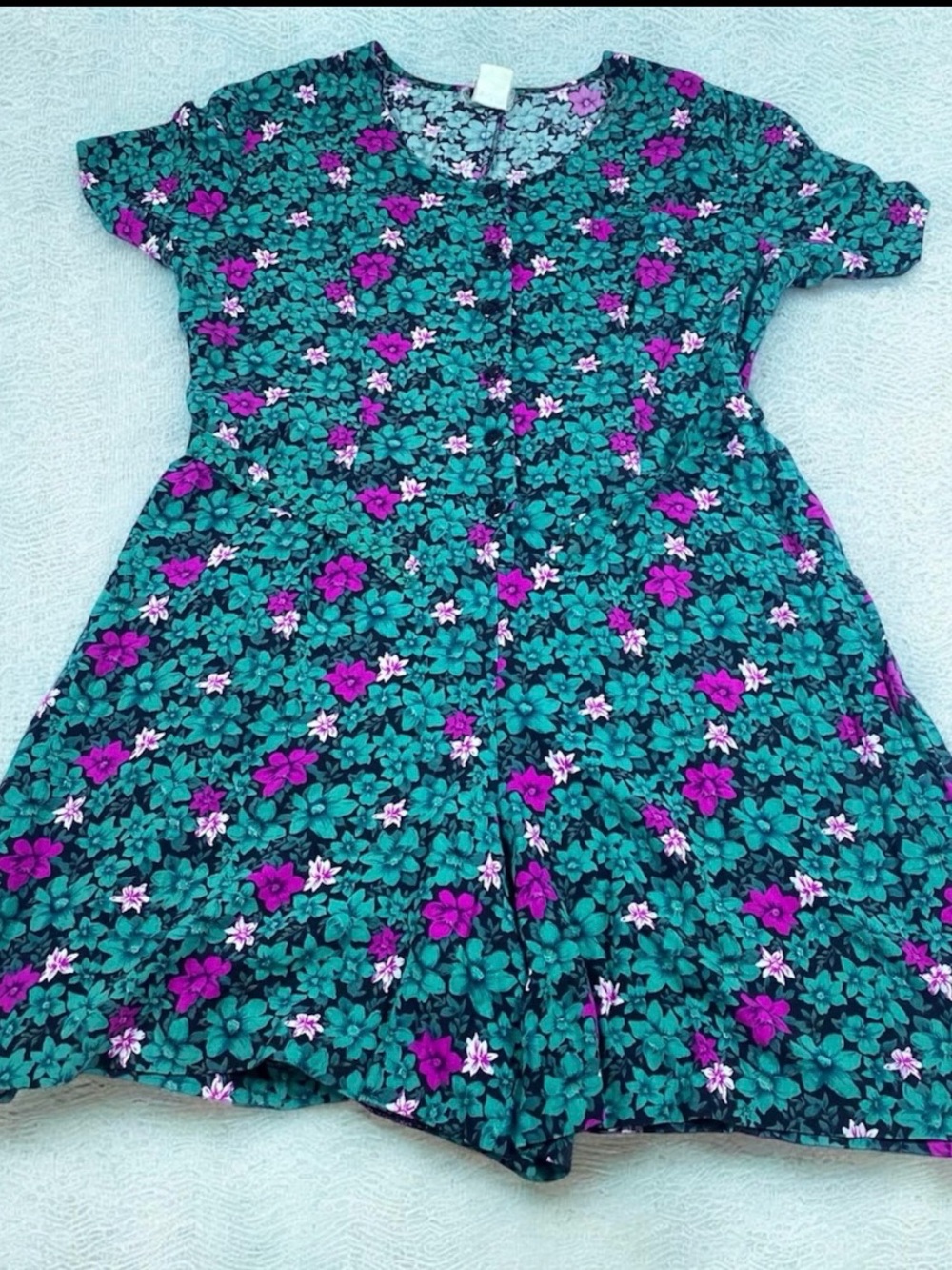 Women’s Vintage Romper Size 1X Basic Editions Floral Print 90’s Y2K